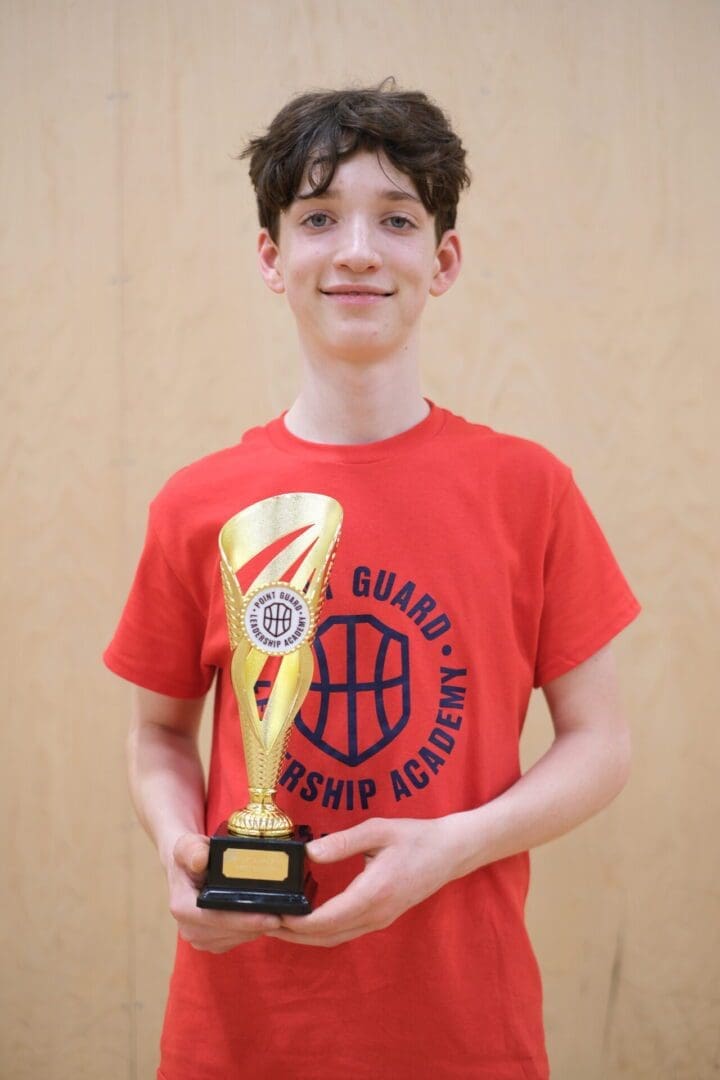 Young basketball players building confidence together at camp