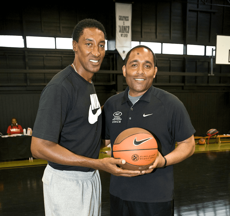 Scottie Pippen with LSB founder Nhamo Shire